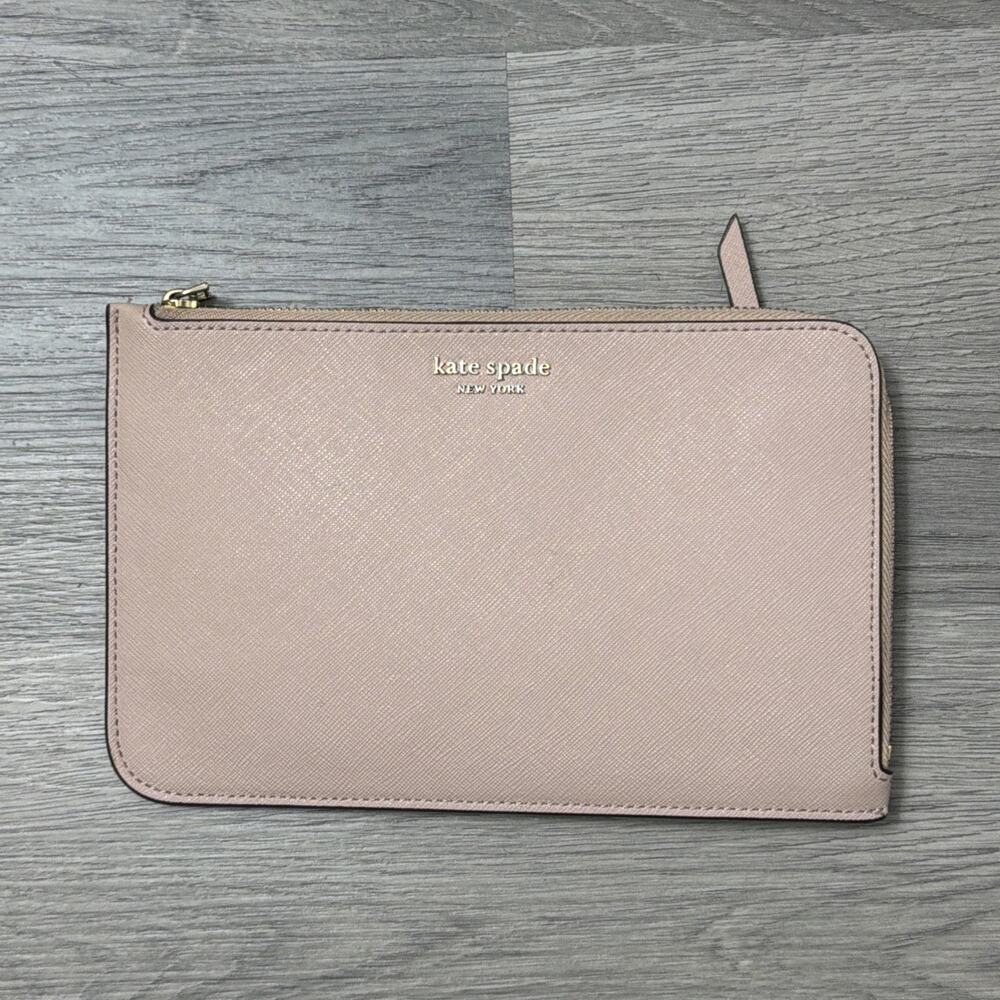 Kate Spade New York Cameron Medium Wristlet Chalk Pink Saffiano Leather